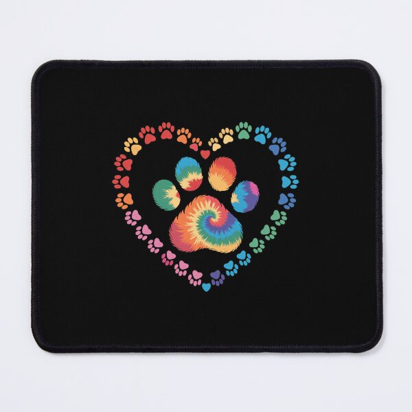 Item preview, Rainbow Tie Dye Paw Print Heart designed and sold by GiaoCalonas.