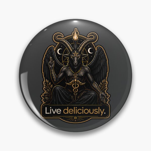 Item preview, Live Deliciously Baphomet Occult Gothic Esoteric Art Print designed and sold by PinUpPizzazz.
