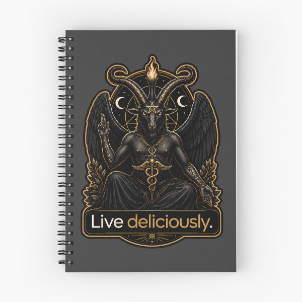 Item preview, Live Deliciously Baphomet Occult Gothic Esoteric Art Print designed and sold by PinUpPizzazz.