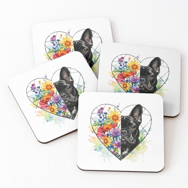 Item preview, Floral Companion | French Bulldog Art designed and sold by shallia.