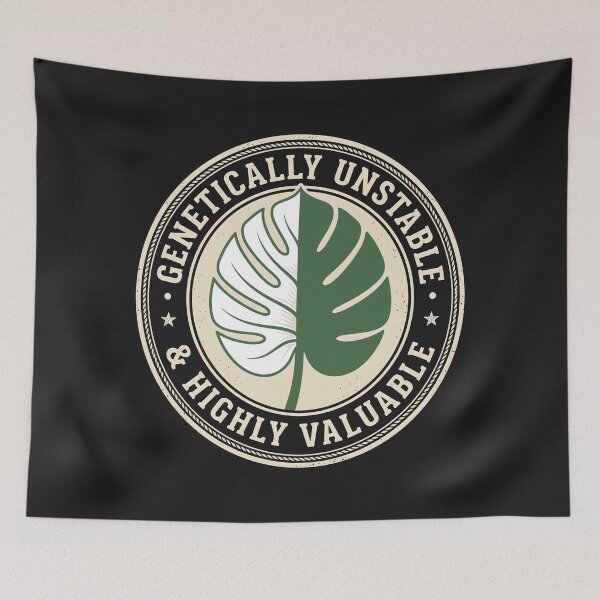 Item preview, Genetically Unstable Monstera Leaf Highly Valuable Retro Badge designed and sold by SplashTastic.