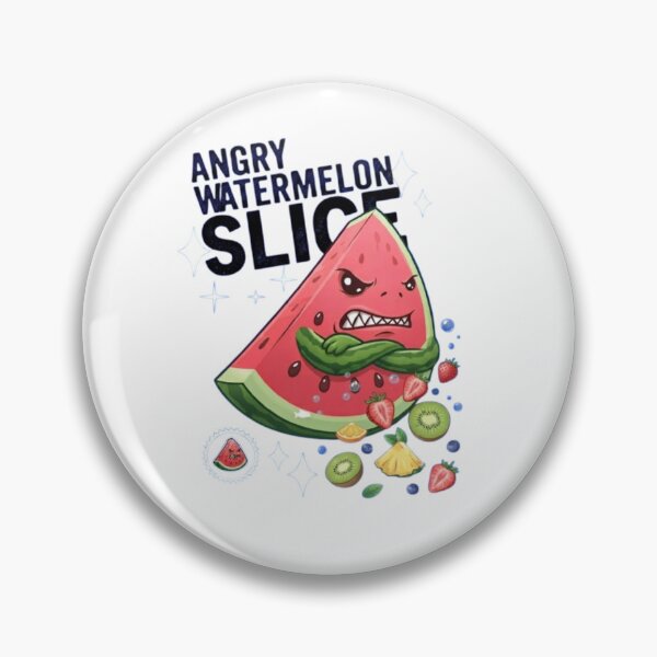 Item preview, Funny Angry Watermelon Slice Cartoon Design designed and sold by Ahmedsyde.
