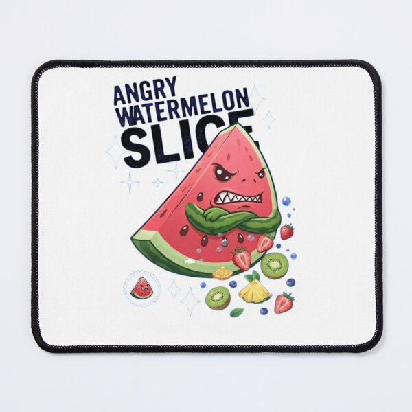 Item preview, Funny Angry Watermelon Slice Cartoon Design designed and sold by Ahmedsyde.