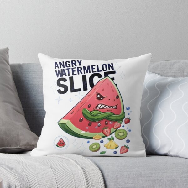 Item preview, Funny Angry Watermelon Slice Cartoon Design designed and sold by Ahmedsyde.