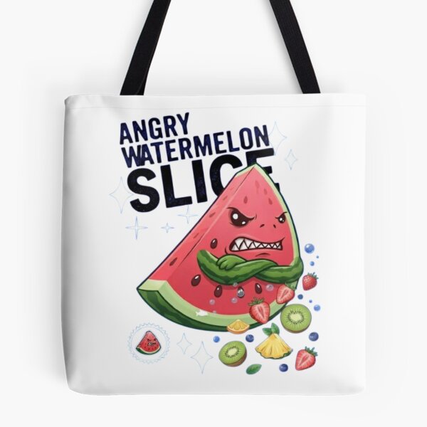 Item preview, Funny Angry Watermelon Slice Cartoon Design designed and sold by Ahmedsyde.