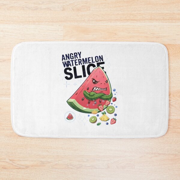 Item preview, Funny Angry Watermelon Slice Cartoon Design designed and sold by Ahmedsyde.