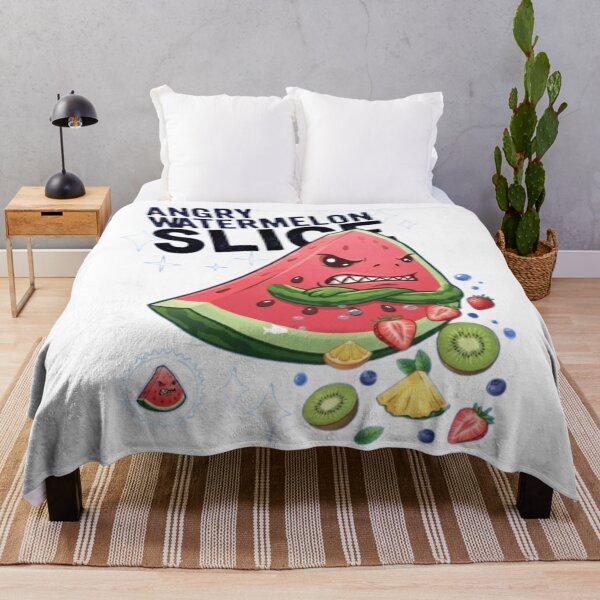 Item preview, Funny Angry Watermelon Slice Cartoon Design designed and sold by Ahmedsyde.