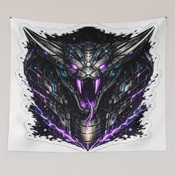 Item preview, Cyberpunk Robotic Cobra Snake with Electric Violet Fangs designed and sold by RiteshCenter .