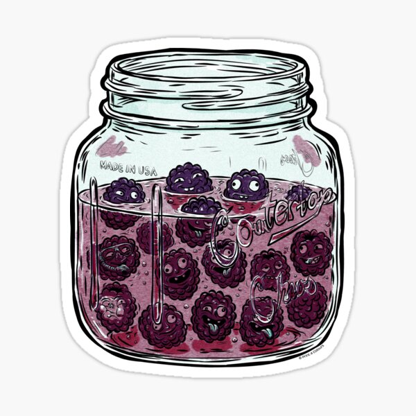 Item preview, Bruised Berry Smash Quirky Mason Jar Sticker designed and sold by print4colours.