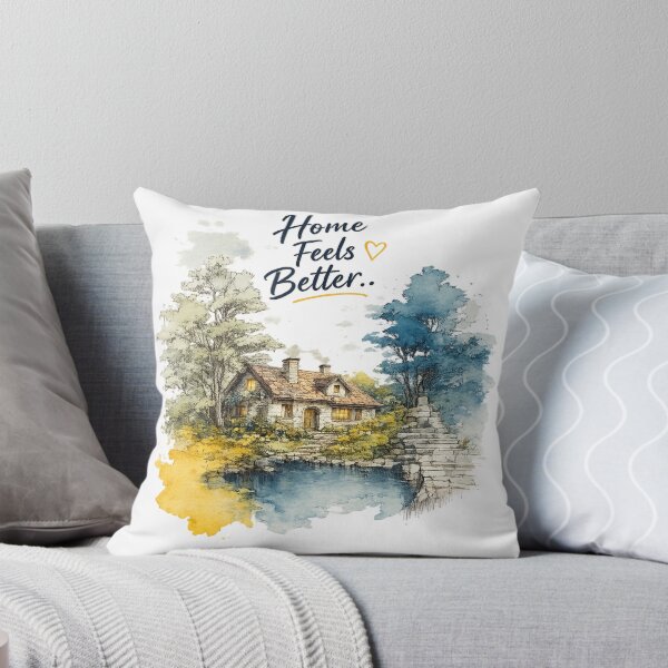 Item preview, Home Feels Better... | Cozy Cottage Watercolor Aesthetic Sticker designed and sold by Genzfirevibes.