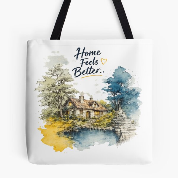 Item preview, Home Feels Better... | Cozy Cottage Watercolor Aesthetic Sticker designed and sold by Genzfirevibes.