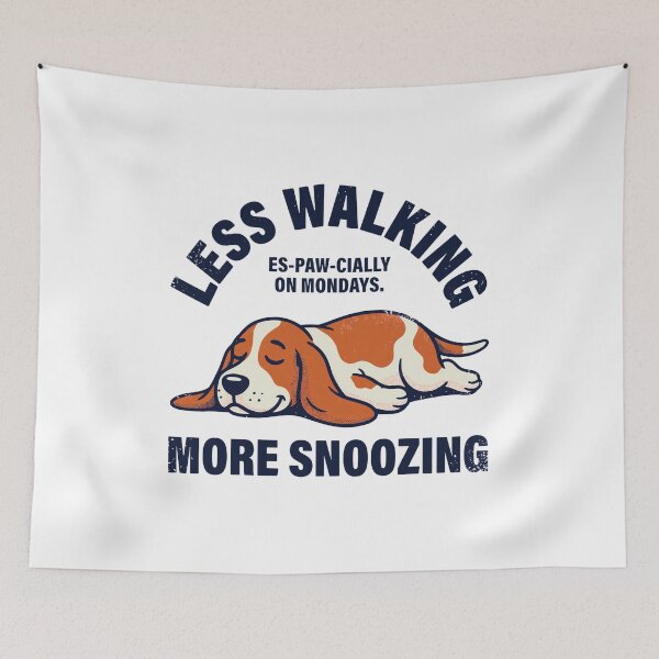 Item preview, Less Walking More Snoozing Monday Dog Pun designed and sold by GiaoCalonas.