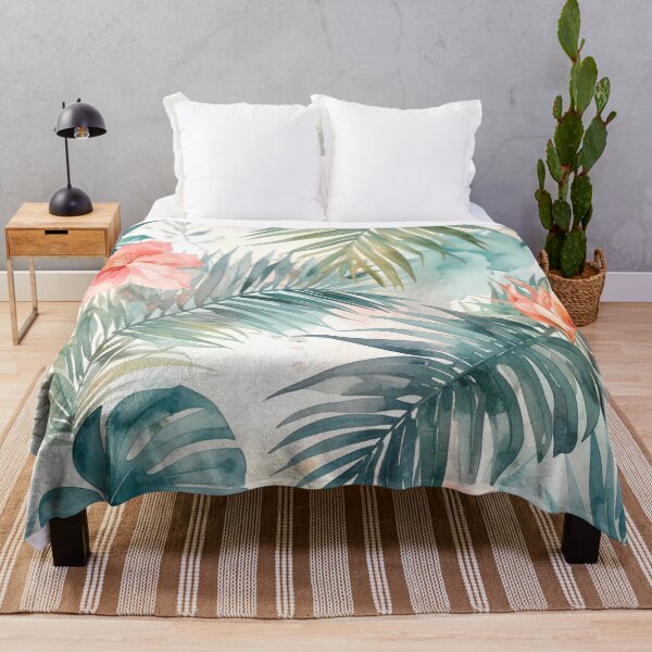Aperçu de l'œuvre Tropical Flowers And Palm Fronds créée et vendue par SeaStarAlex.