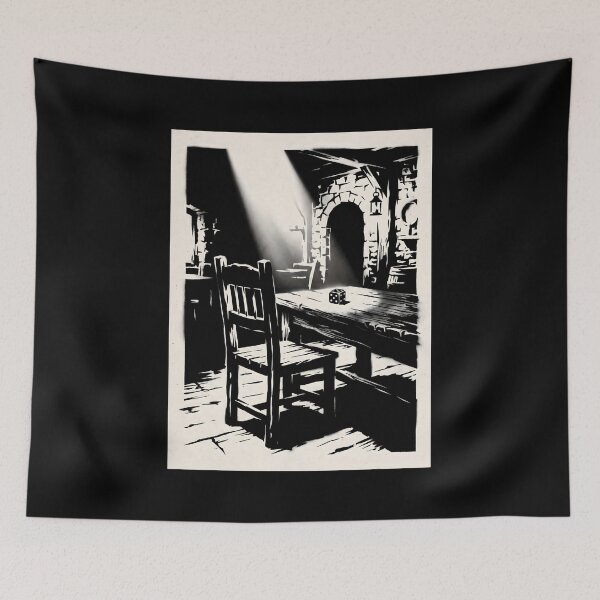 Item preview, Dark Dungeon Tavern Table Single Die Spotlight Illustration designed and sold by SplashTastic.