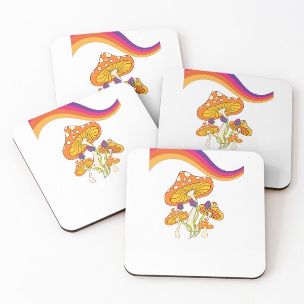 Item preview, Retro 70s Mushroom and Rainbow Art ​ designed and sold by Sowaninongtdu.