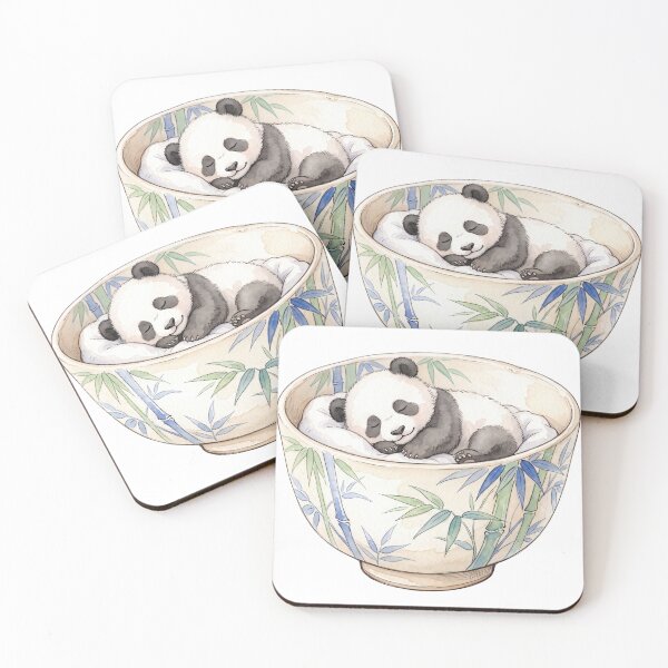 Item preview, Baby Panda in a Teacup - Japanese Watercolor designed and sold by GreenboyRD.