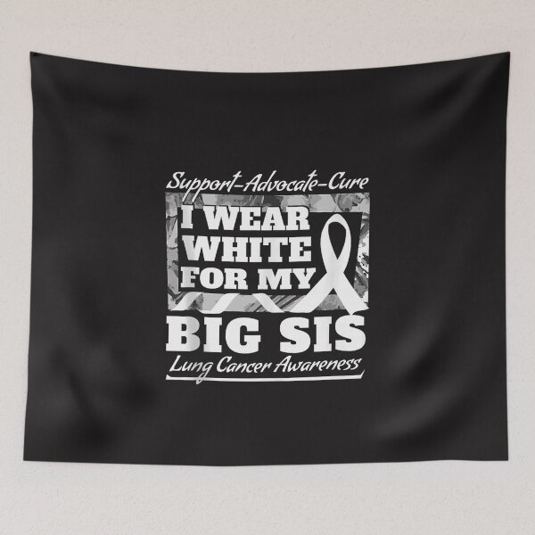 Item preview, I Wear White for My Big Sis Lung Cancer Awareness Ribbon Support Design designed and sold by kiralynstration.