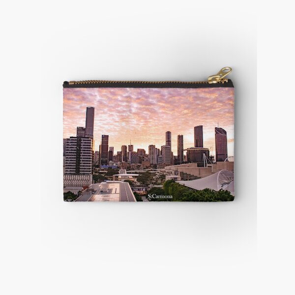Item preview, Brisbane City Skyline Golden Sunset Cityscape Art designed and sold by AuraInkSC.
