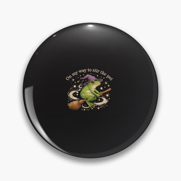 Item preview, On My Way to Stir the Pot Funny Witch Frog Halloween Vintage Design designed and sold by kiralynstration.