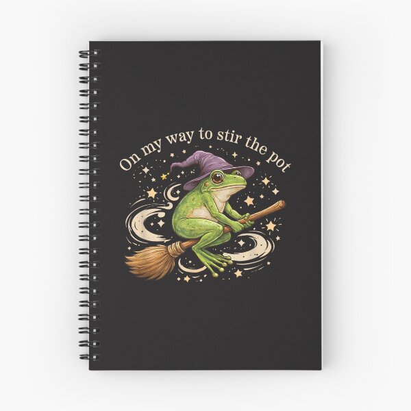 Item preview, On My Way to Stir the Pot Funny Witch Frog Halloween Vintage Design designed and sold by kiralynstration.
