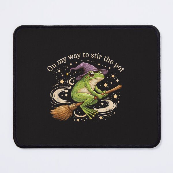 Item preview, On My Way to Stir the Pot Funny Witch Frog Halloween Vintage Design designed and sold by kiralynstration.
