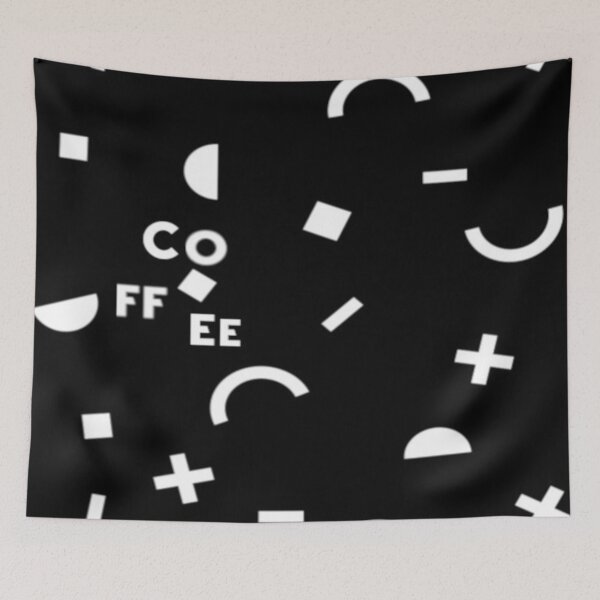 Item preview, COFFEE Scattered - Black White 80s Memphis Geometric Pattern designed and sold by ICANTWithoutCOFFEE.