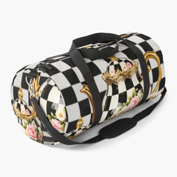 Item preview, Checkered Floral Gold‑Trimmed Tea Set Elegance designed and sold by Mindful56.