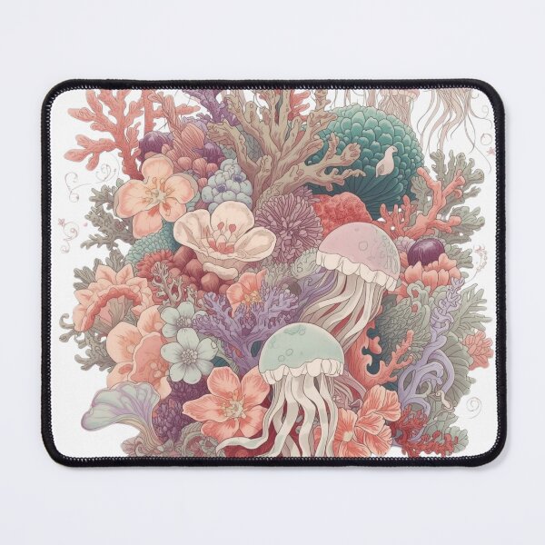 Item preview, Pastel Jellyfish Coral Reef Illustration designed and sold by Skyrocketz.