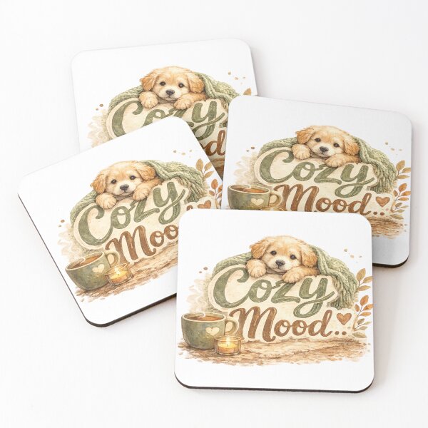 Item preview, Cozy Mood... | Hand-Painted Puppy Cozy Aesthetic Sticker designed and sold by Genzfirevibes.