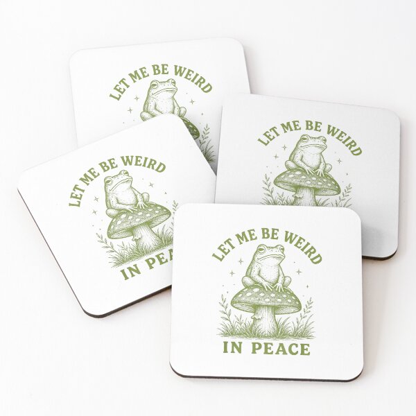 Item preview, Funny Frog Mushroom Let Me Be Weird in Peace Vintage Nature Quote designed and sold by kiralynstration.