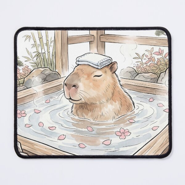 Item preview, Capybara in Hot Spring - Japanese Watercolor designed and sold by GreenboyRD.