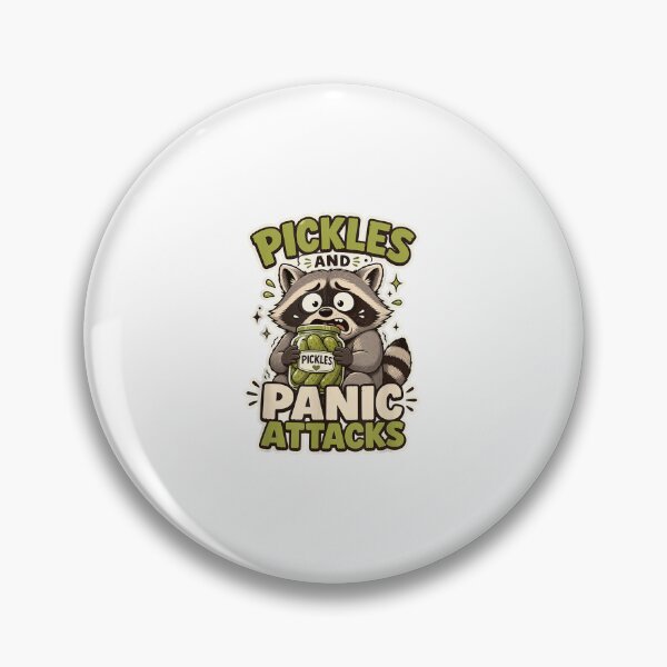 Item preview, Funny Raccoon Pickles and Panic Attacks Cute Pickle Lover Humor designed and sold by kiralynstration.