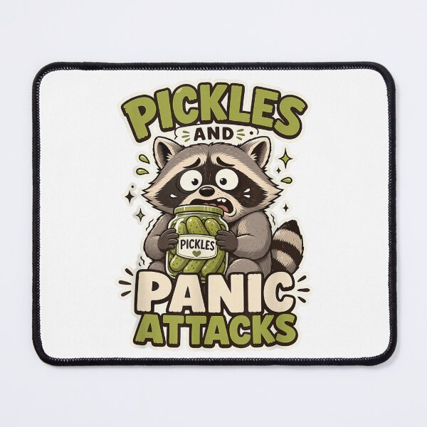 Item preview, Funny Raccoon Pickles and Panic Attacks Cute Pickle Lover Humor designed and sold by kiralynstration.