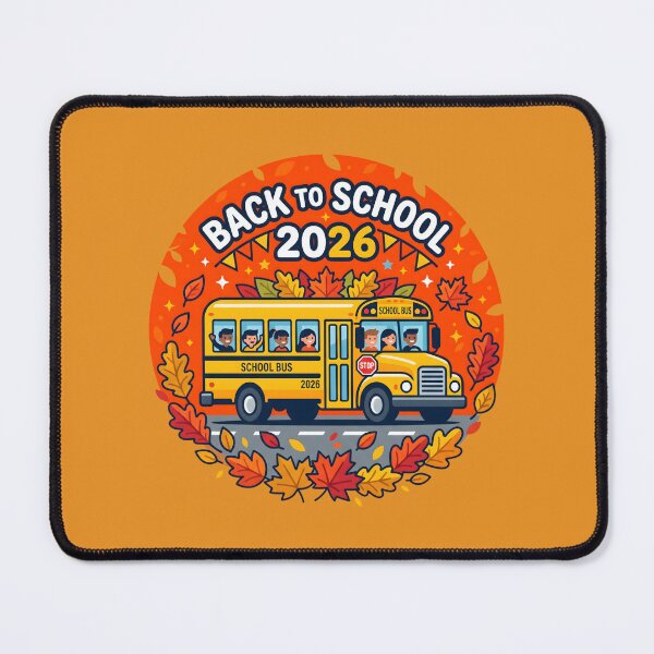 Item preview, Back to School Bus 2026 Autumn Leaves Banner designed and sold by SplashTastic.