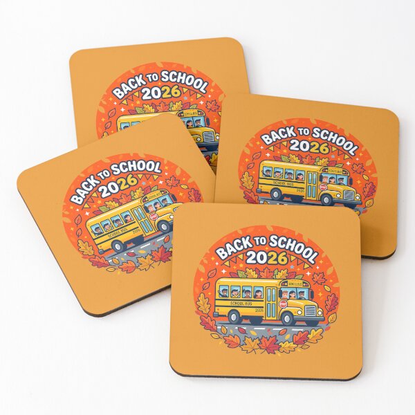 Item preview, Back to School Bus 2026 Autumn Leaves Banner designed and sold by SplashTastic.