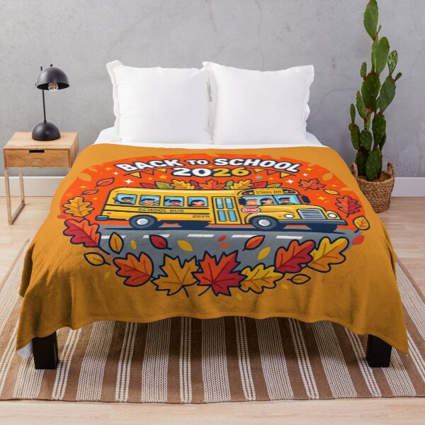 Item preview, Back to School Bus 2026 Autumn Leaves Banner designed and sold by SplashTastic.