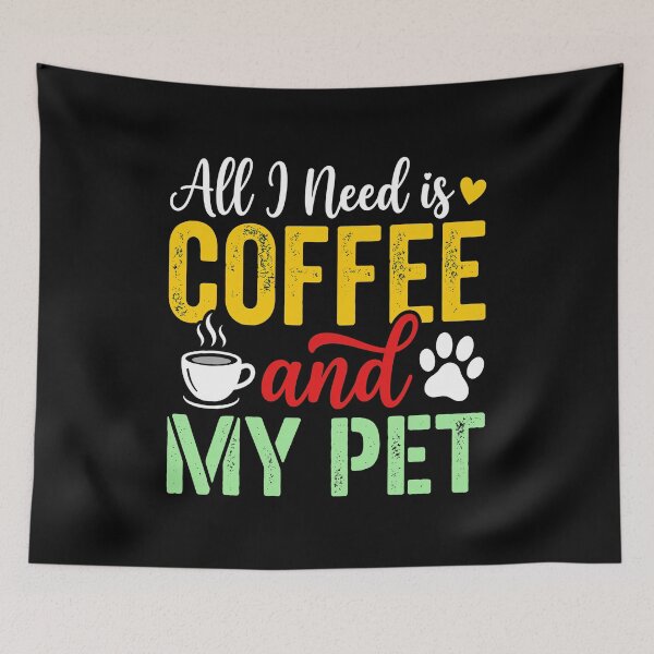 Item preview, Coffee and My Pet Vintage Quote Design designed and sold by OlyvieArt.