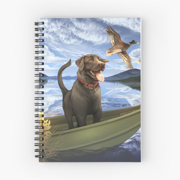 Item preview, Black Labrador in Fishing Boat with Ducks (noon) designed and sold by JaybirdArtCreations.