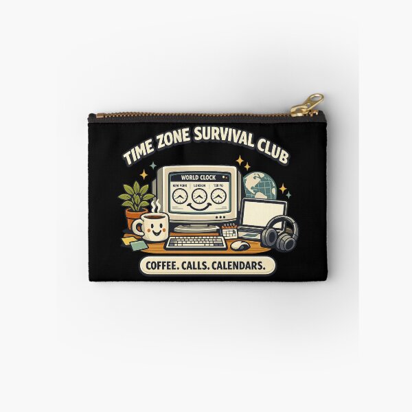Item preview, Time Zone Survival Club – Coffee Calls Calendars – Remote Work Humor designed and sold by Concrete Coffee Studio.