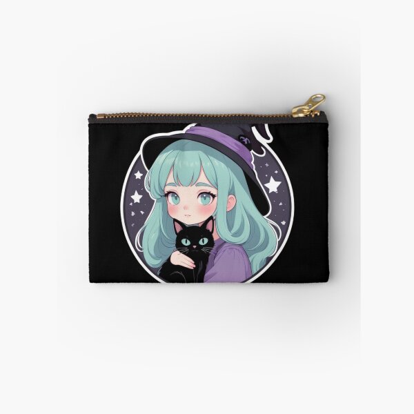Item preview, Anime Witch Girl and Black Cat Halloween designed and sold by Soluna Studio.