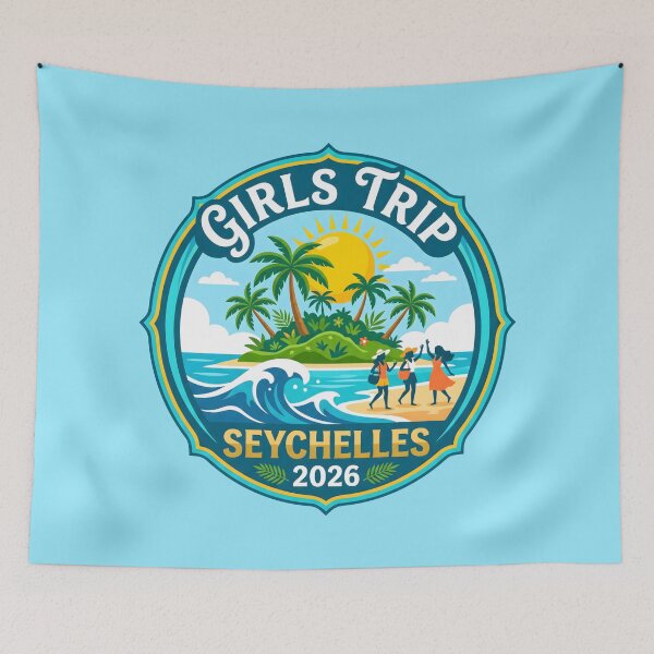 Item preview, Girls Trip Seychelles 2026 Tropical Vacation Emblem designed and sold by SplashTastic.