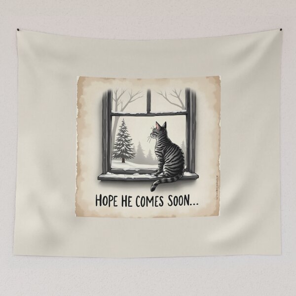 Item preview,  Nostalgic Waiting Cat Art Print: Heartwarming Loyalty Pet Remembrance Banner designed and sold by Creative-RE.