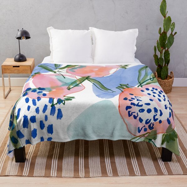 Item preview, Watercolor Pomegranates on Blue designed and sold by Ramona-Gliga.