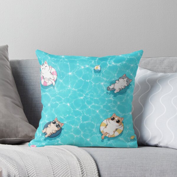 Item preview, Summer Swimming Pool Cute Cats Decor designed and sold by bosamji.