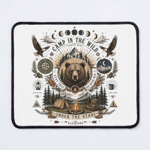 Item preview, Camp In The Wild Under The Stars Retro Poster designed and sold by Skyrocketz.