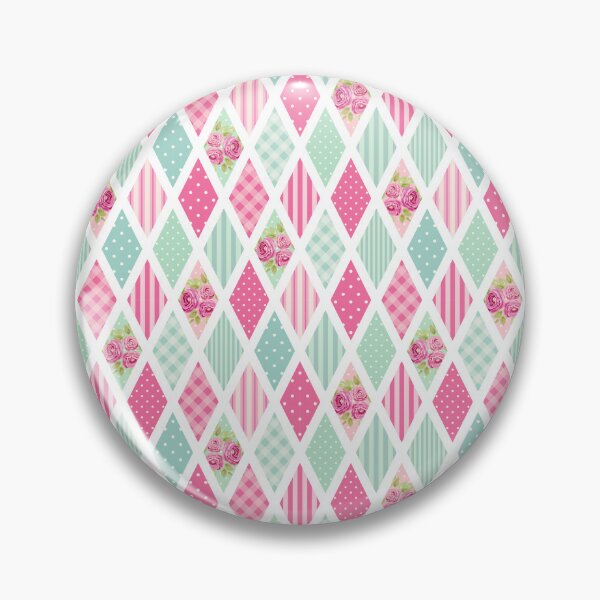 Item preview, Floral, Stripe and Spots on Pink and Teal Diamond Pattern designed and sold by TeeGeeTees.