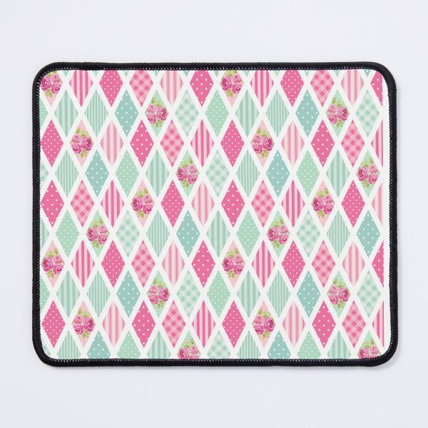 Item preview, Floral, Stripe and Spots on Pink and Teal Diamond Pattern designed and sold by TeeGeeTees.