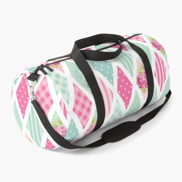 Item preview, Floral, Stripe and Spots on Pink and Teal Diamond Pattern designed and sold by TeeGeeTees.