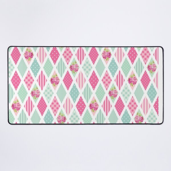 Item preview, Floral, Stripe and Spots on Pink and Teal Diamond Pattern designed and sold by TeeGeeTees.