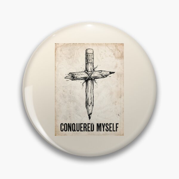 Item preview, Conquered Myself Broken Pencil Cross Motivational Artwork designed and sold by SplashTastic.